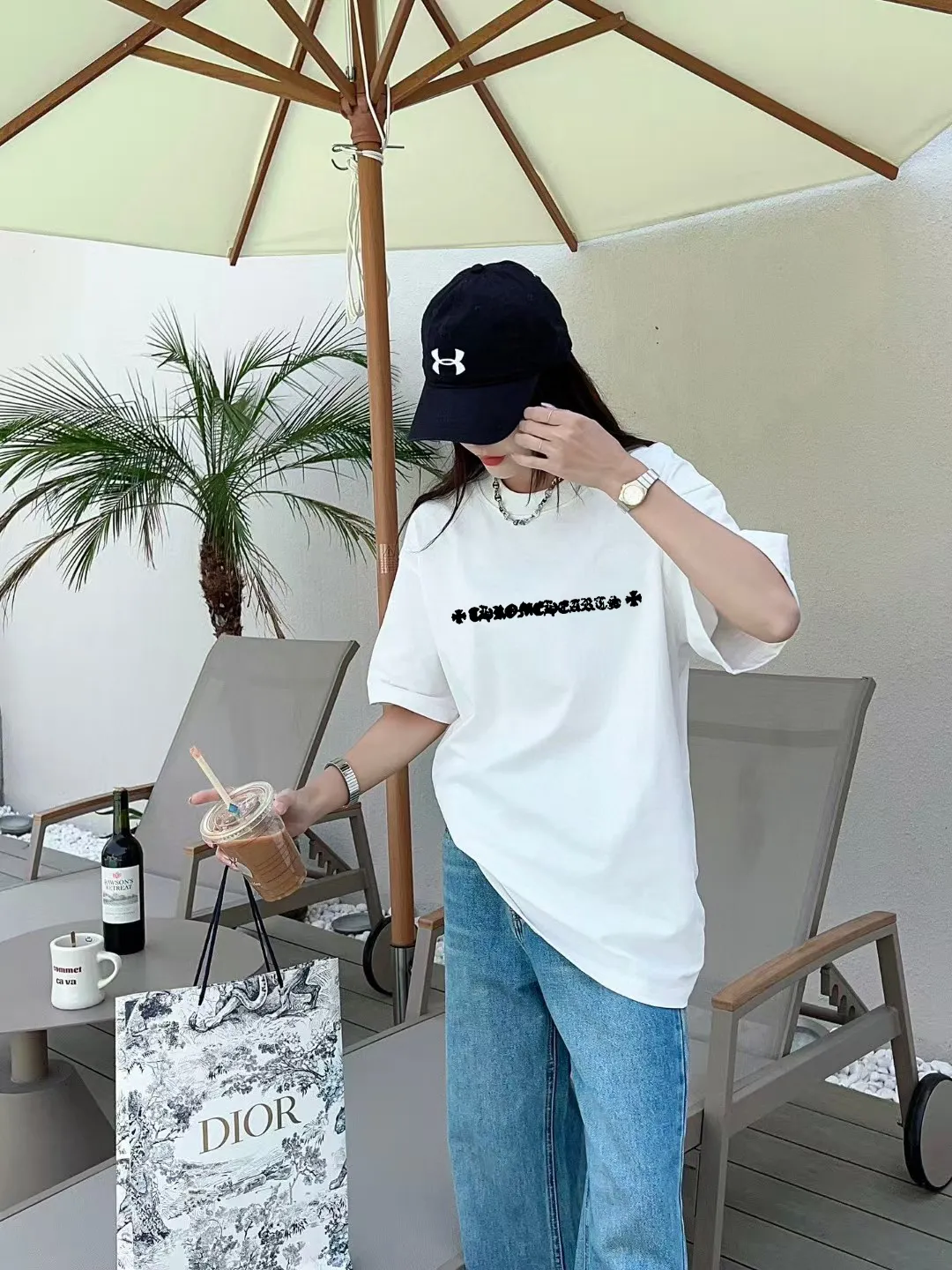 [CH ] 2026FW T LOGO Premium 26s Same Style ：Black White Green Size：S M L XL 2XL